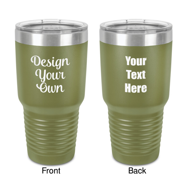 Custom Design Your Own 30 oz Stainless Steel Tumbler - Olive - Double-Sided