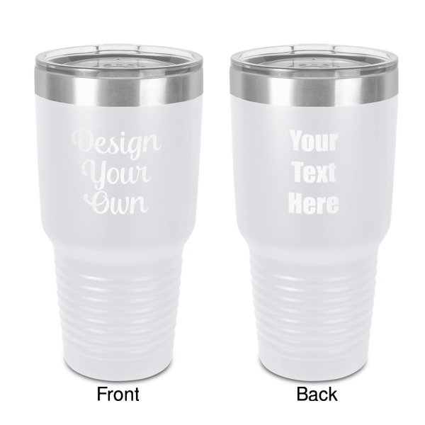 Custom Design Your Own 30 oz Stainless Steel Tumbler - White - Double-Sided