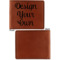 Custom Design - Cognac Leatherette Bifold Wallets - Front and Back Single Sided - Apvl