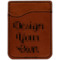 Custom Design - Cognac Leatherette Phone Wallet close up