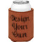 Custom Design - Cognac Leatherette Can Sleeve - Single Front