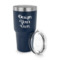 Custom Design - 30 oz Stainless Steel Ringneck Tumblers - Navy - LID OFF