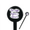 Custom Design - Black Plastic 7" Stir Stick - Round - Closeup