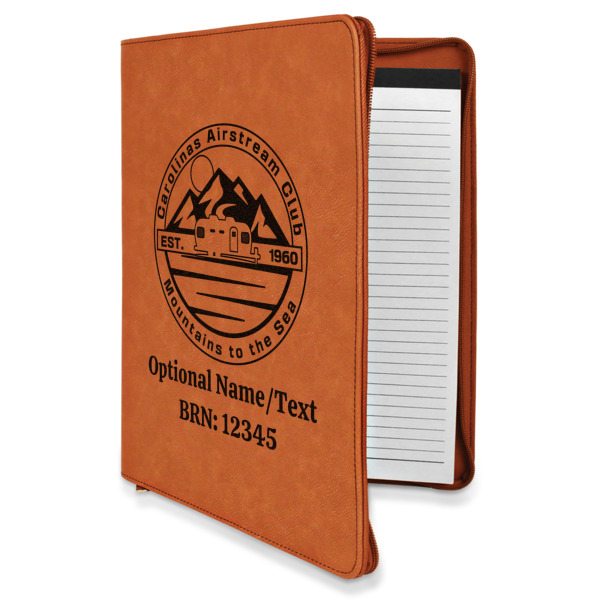 Custom Design Your Own Leatherette Zipper Portfolio with Notepad