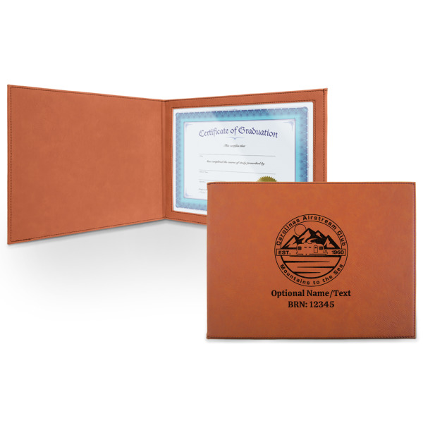 Custom Design Your Own Leatherette Certificate Holder - Front Only