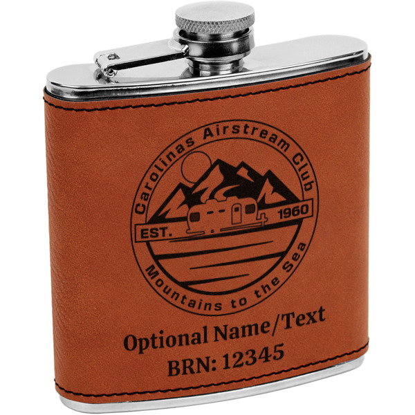 Custom Design Your Own Leatherette Wrapped Stainless Steel Flask