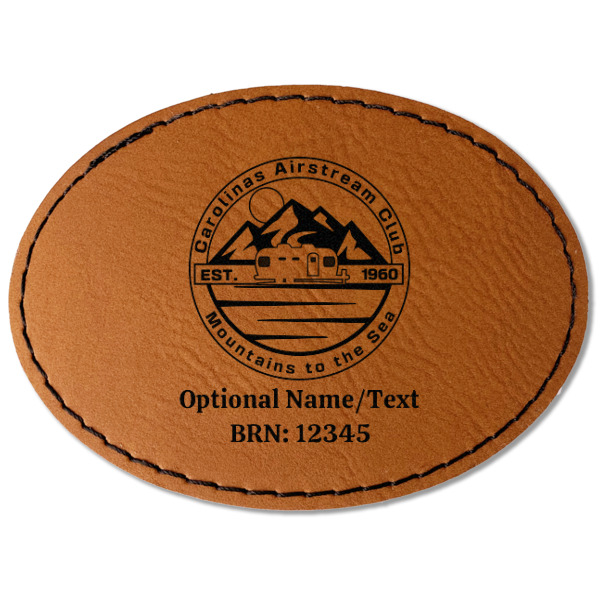 Custom Design Your Own Faux Leather Iron On Patch - Oval