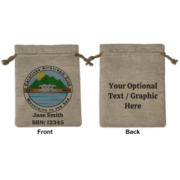 Custom Design Your Own Burlap Gift Bag - Medium -Double-Sided