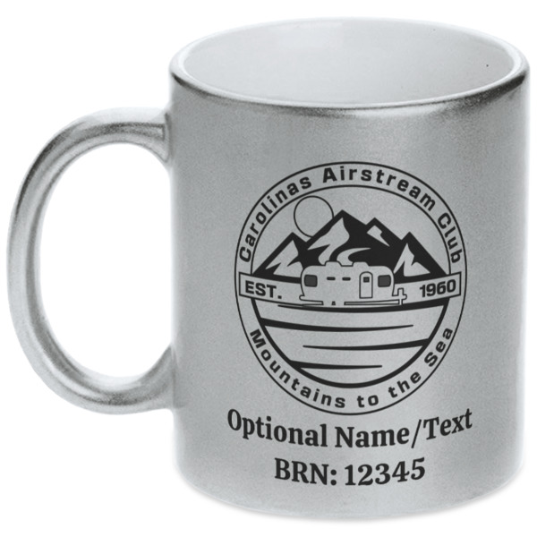 Custom Design Your Own Metallic Silver Mug