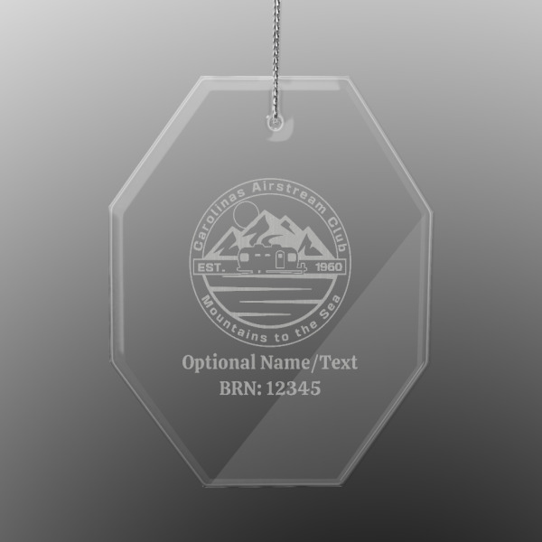 Custom Design Your Own Engraved Glass Ornament - Octagon