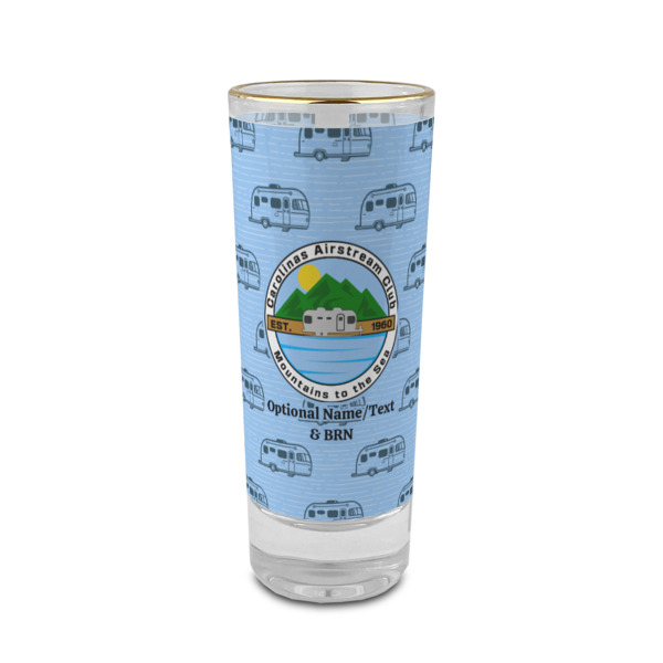 Custom Design Your Own 2 oz Shot Glass - Glass with Gold Rim