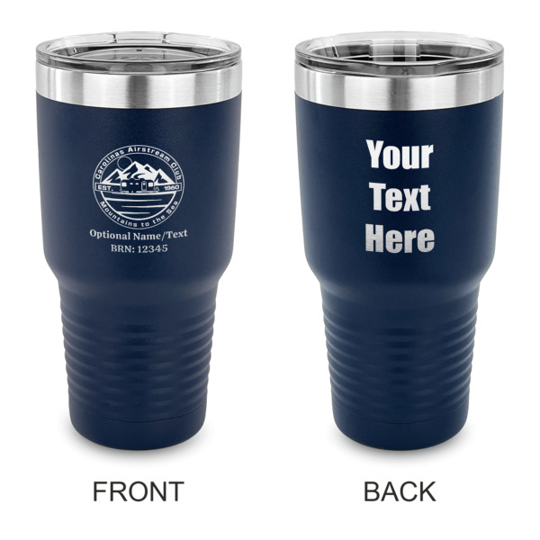 Custom Design Your Own 30 oz Stainless Steel Tumbler - Navy - Double-Sided