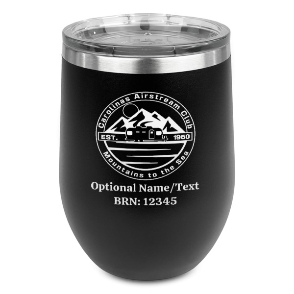 Custom Design Your Own Stemless Stainless Steel Wine Tumbler - Black - Double-Sided