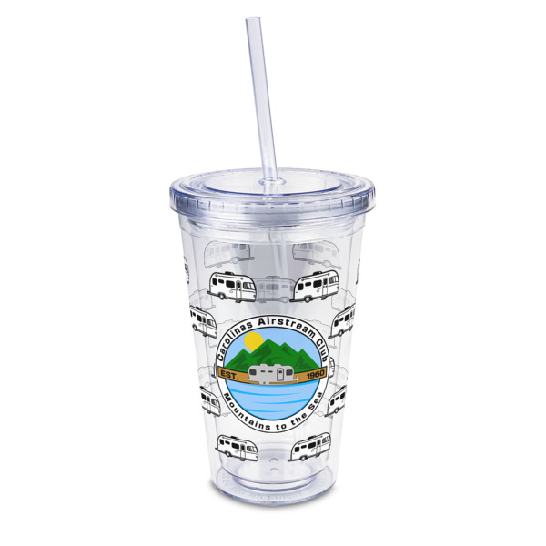 Custom Design Your Own 16 oz Double Wall Acrylic Tumbler with Lid & Straw - Full Print