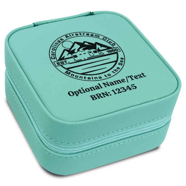 Custom Design Your Own Travel Jewelry Box - Teal Leather