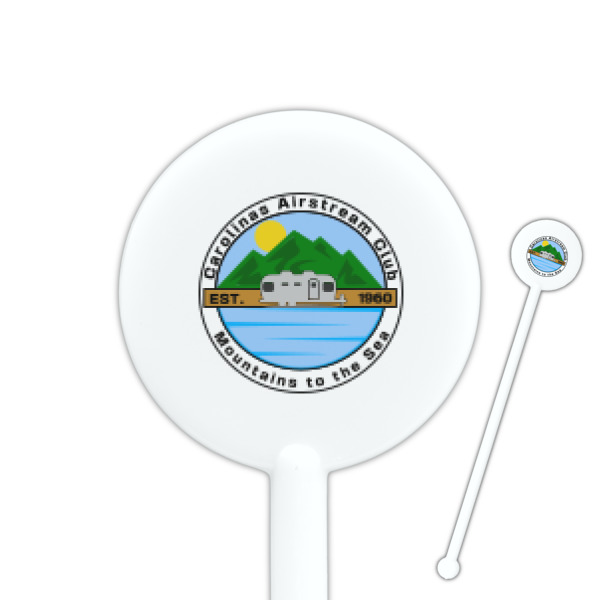 Custom Design Your Own 5.5" Round Plastic Stir Sticks - White - Single-Sided