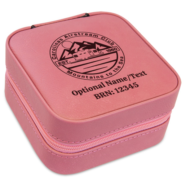 Custom Design Your Own Travel Jewelry Boxes - Pink Leather