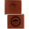 Custom Design - Cognac Leatherette Bifold Wallets - Front and Back