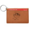 Custom Design - Cognac Leatherette Keychain ID Holders - Front Credit Card