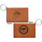 Custom Design - Cognac Leatherette Keychain ID Holders - Front and Back Apvl