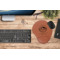 Custom Design - Cognac Leatherette Mousepad with Wrist Support - Lifestyle Image