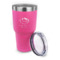 Custom Design - 30 oz Stainless Steel Ringneck Tumblers - Pink - LID OFF