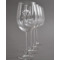 Custom Design - Engraved Wine Glasses Set of 4 - Front View