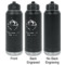 Custom Design - Laser Engraved Water Bottles - 2 Styles - Front & Back View