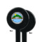 Custom Design - Black Plastic 7" Stir Stick - Single Sided - Round - Front & Back