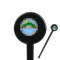 Custom Design - Black Plastic 7" Stir Stick - Round - Closeup