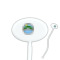 Custom Design - White Plastic 7" Stir Stick - Oval - Closeup