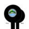 Custom Design - Black Plastic 6" Food Pick - Round - Single Sided - Front & Back